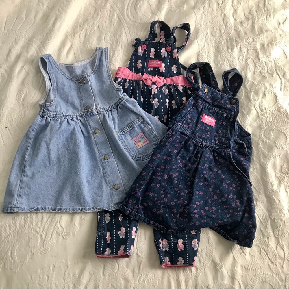 Vintage Osh kosh / Lee jumper overall girls bundle